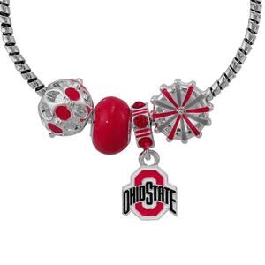 New Ohio State Buckeyes 4-Charm with Team Logo Cuff Bracelet, NCAA